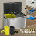 thumbnail image 6 of CAPHAUS Black Dual Trash Can w/ Double Lid, Trash & Recycle Bins Combo, Hands-free Stainless-Steel Garbage Can for Kitchen, with 2 Compartment, Hinged Lid, Odor Filters, Handles, 25L+25L, 2 x 6.6 Gal, 6 of 9