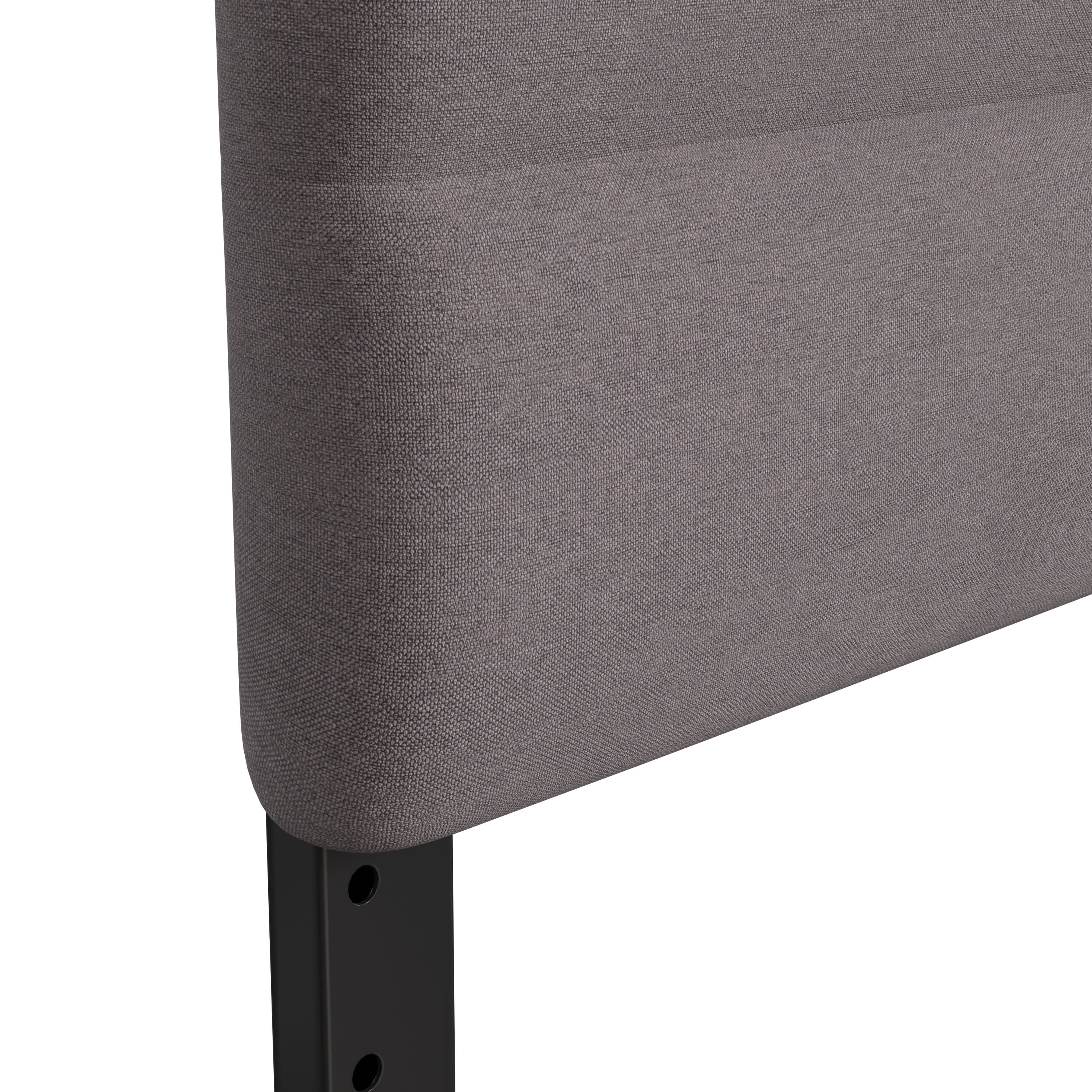BizChair Queen Channel Stitched Fabric Upholstered Headboard, Adjustable Height from 44.5" to 57.25" - Gray