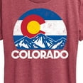 thumbnail image 3 of Instant Message - Retro Colorado Flag Mountains - Vacation Destination - Women's Short Sleeve Graphic T-Shirt, 3 of 6