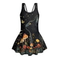thumbnail image 4 of Uourmeti Mystical Black Cat & Forest Botanical Skirted One-Piece Swimsuit - Quick Dry, Stretchy Swim Dress for Girls | Perfect for Beach & Pool Vacations, 4 of 8
