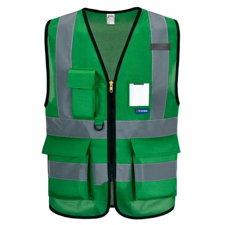 

Enhanced High Visibility Reflective Safety Vests Multi Pockets High Viz Work Vest