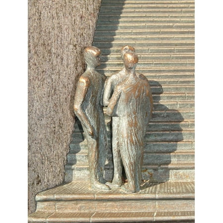 Peel-n-Stick Poster of Metal Sculpture Stairs Human Group Of People Poster 24x16 Adhesive Sticker Poster