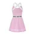 thumbnail image 2 of YIZYIF Girls Criss Cross Shoulder Straps A-line Athletic Dress Workout Exercise Sports Outfit Pink 12, 2 of 7