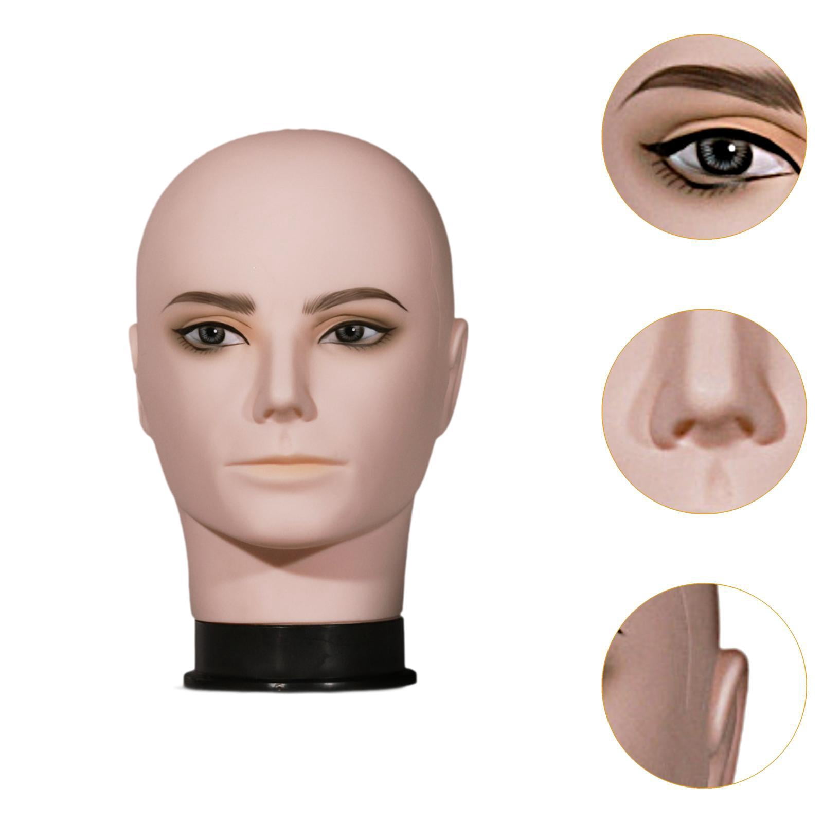 Stgfyxgs Male Bald Mannequin Head Manikin Head,Professional,Smooth,Stable Base Hat Display Rack Holder for Making Styling