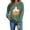 Green, variant on women's hall-oween sweatshirt, 100% cotton cute gh-st graphic long sleeve crew neck loose fit beige casual festive top,Size 2XL