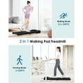 thumbnail image 3 of Bigzzia Walking Pad Treadmill,Under Desk Treadmill for Home&Office, Speed Range 0.6~5mph, 265 lbs Weight Capacity, Black, 3 of 8