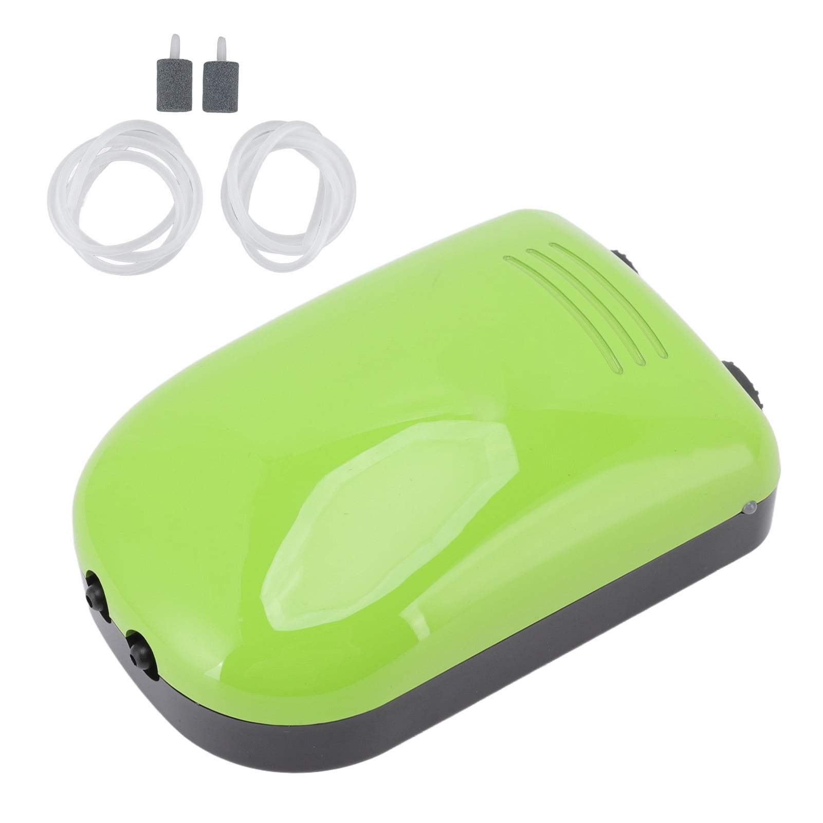 BIMZUC Quiet Rechargeable Aquarium Air Pump with 2 Outlets, Mini Portable Fish Tank Bubbler for Home and Outdoor Fishing, Built-in Battery Aerator (5.51 in / 14 cm)