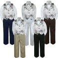 thumbnail image 1 of 4pc Silver Vest Bow Tie Suit Pants Set Baby Boy Toddler Kid Uniform S-7, 1 of 2