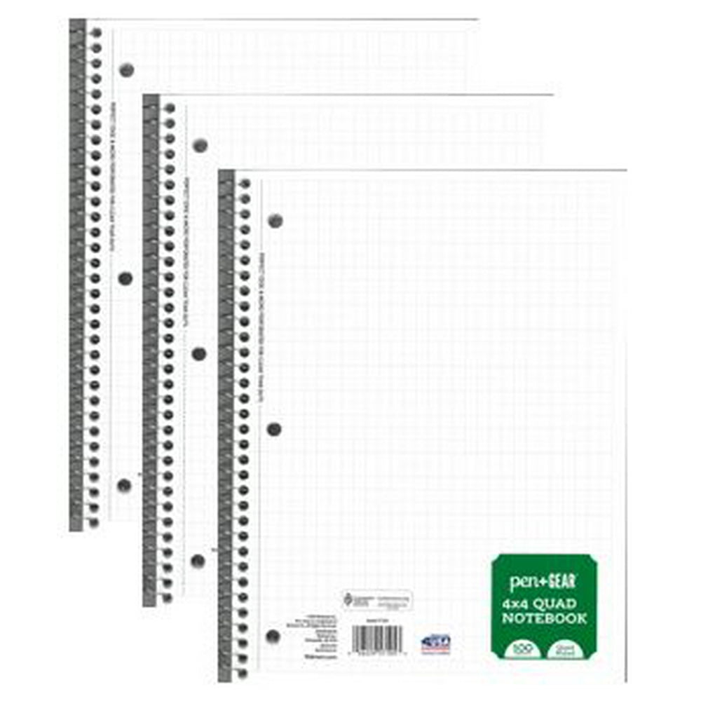 Pen+Gear 3 Pack 100 Sheets Graph Notebook, 10.5" x 8"