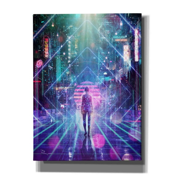 Epic Graffiti 'Neon Zone' by Cameron Gray Giclee Canvas Wall Art, 40"x54"