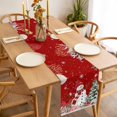 thumbnail image 3 of Red Christmas Table Runner - 70 Inch Long Snowman Xmas Tree Coastal Snowflake Starfish Cotton and Linen Blended Dress Scarves Farmhouse Table Runner for Kitchen Dining, Coffee Table, 13" x 70", 3 of 8