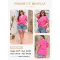 thumbnail image 3 of Blusa Eytino, talla grande, verano, cuello en V, manga corta, gasa, 3 of 6