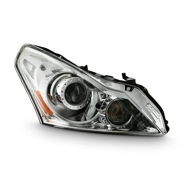 AKKON - Fits 2010-2013 G37 / 11-12 G25 / 2015 Q40 Sedan 4-Door [HID/Xenon Type] Projector Chrome Headlight Passenger Right Side
