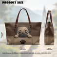 thumbnail image 6 of ZUXONGSY Leather Pug Paw Print Print Tote Handbag for Women Lightweight Handle Handbag Casual Satchel Handbags with Zipper for Excursions Shopping, 6 of 6