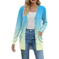 thumbnail image 2 of Delayuji Women’s Cardigan Lightweight Soft Knit Gradient Color Long Sleeve Open Front Coat Cardigan For Women Spring Outfit, 2 of 6