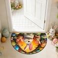 thumbnail image 4 of Cheapark Tapis de Porte d'Entrée Semi-Circulaire Easter, Tapis de Sol Antidérapant et Résistant aux Taches, Tapis de Décoration pour Chambre, 4 of 6