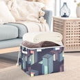 thumbnail image 3 of Yayeee Collapsible Storage Bin with Lid Fabric Closet Decorative Basket with Handles, Cube Stripes, 3 of 7