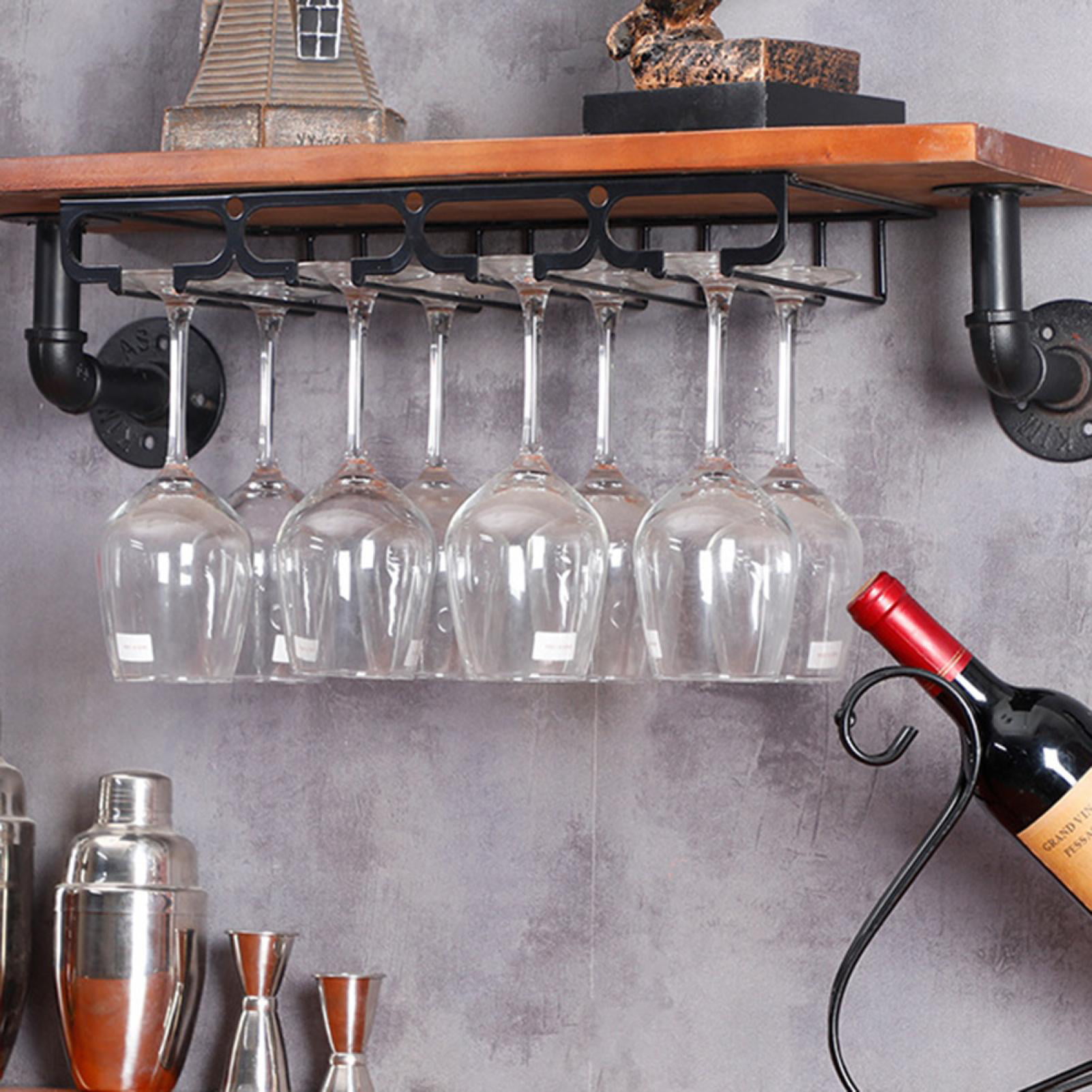 Hanging Metal WineCup Rack Bar Rack Wine Stemware Glass Bottle Goblet Holder Set