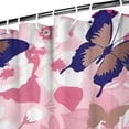 thumbnail image 3 of Pink Butterfly Flower Pattern Shower Curtain 72"x72" ,Bathroom Decorative Shower Curtains Set with 12 Hooks,Modern Waterproof Washable Shower Curtain, 3 of 6