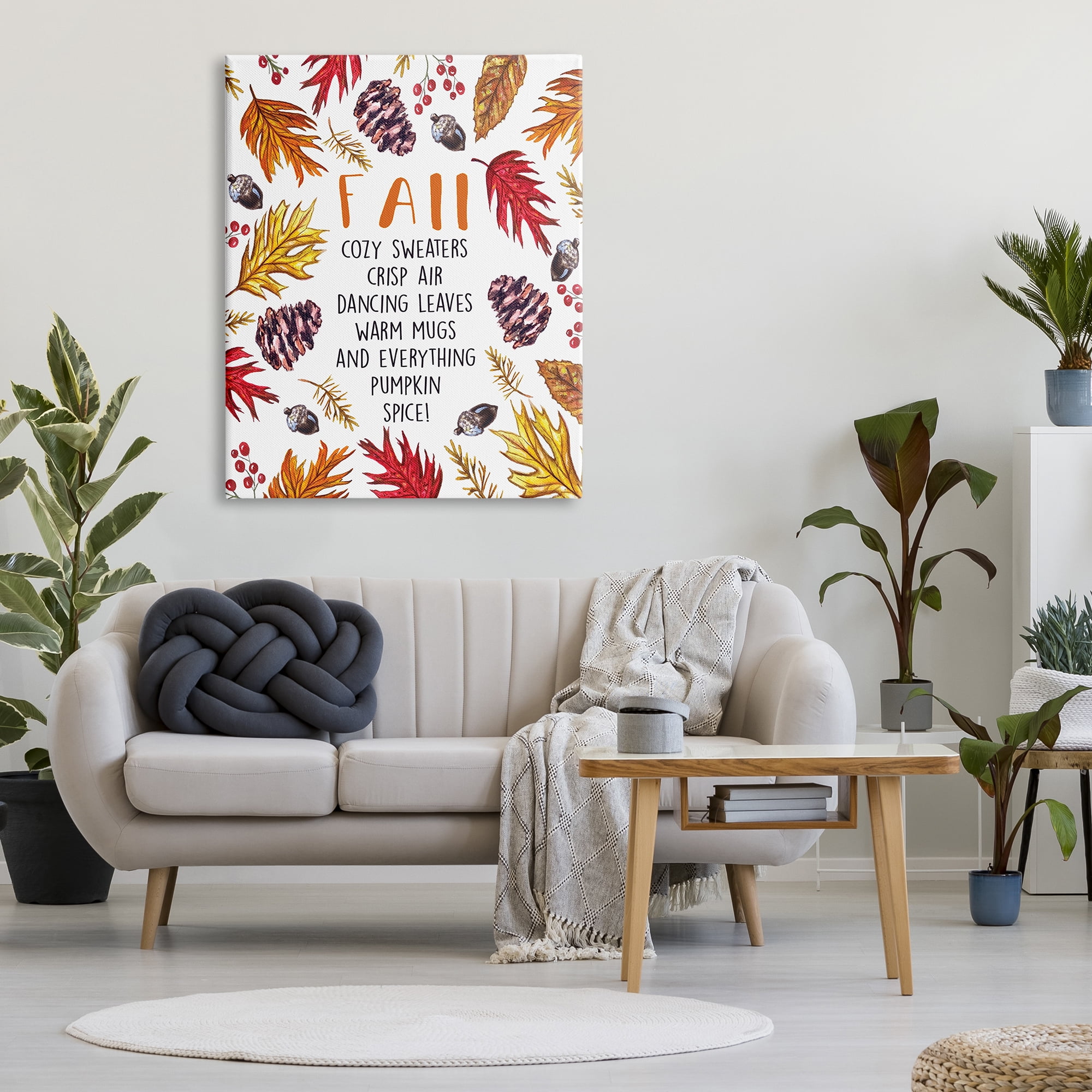Stupell Industries Fall Favorite Pastimes List Forest Foliage Wreath, 36 x 48, Designed by Elizabeth Tyndall