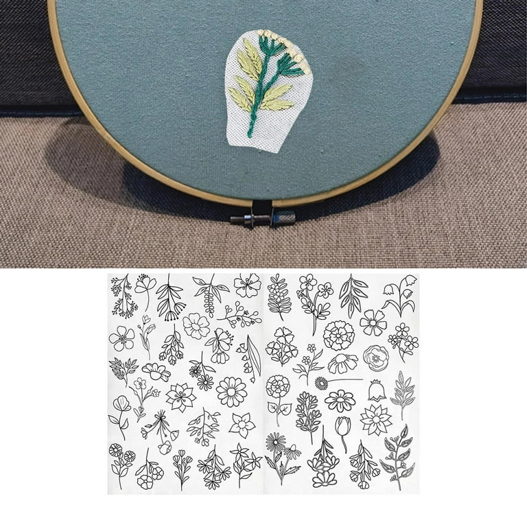 Cheap 2Pcs Flowers and Leaf Designs Stitching Embroidery Paper Water  Soluble Stabilizer Beginners