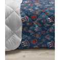 thumbnail image 3 of 4th of July Down Alternative Comforter, Rockets and Hearts Celebration Freedom of the United States Flag Design, Microfiber Quilt for All Season, 5 Sizes, Red Royal Blue, by Ambesonne, 3 of 3