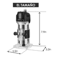 thumbnail image 5 of Router Madera Recortadora Herramienta De Fresadora Eléctrica Plata/Negro, 5 of 5