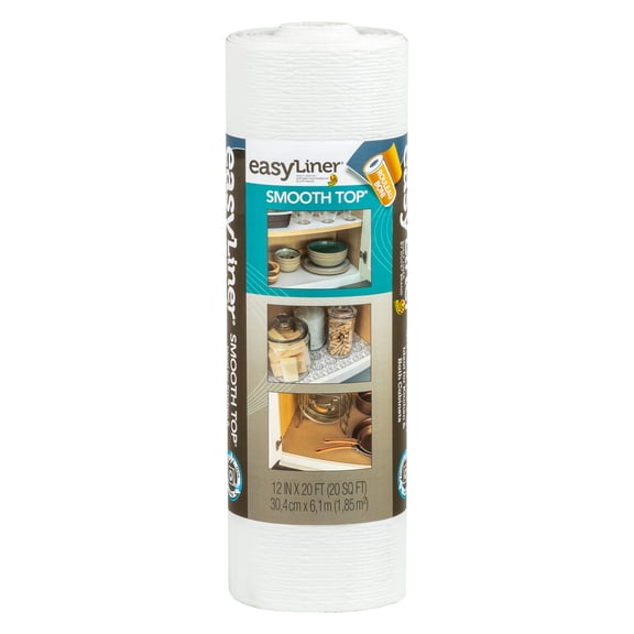 EasyLiner Smooth Top Shelf Liner, White, Multiple Lengths