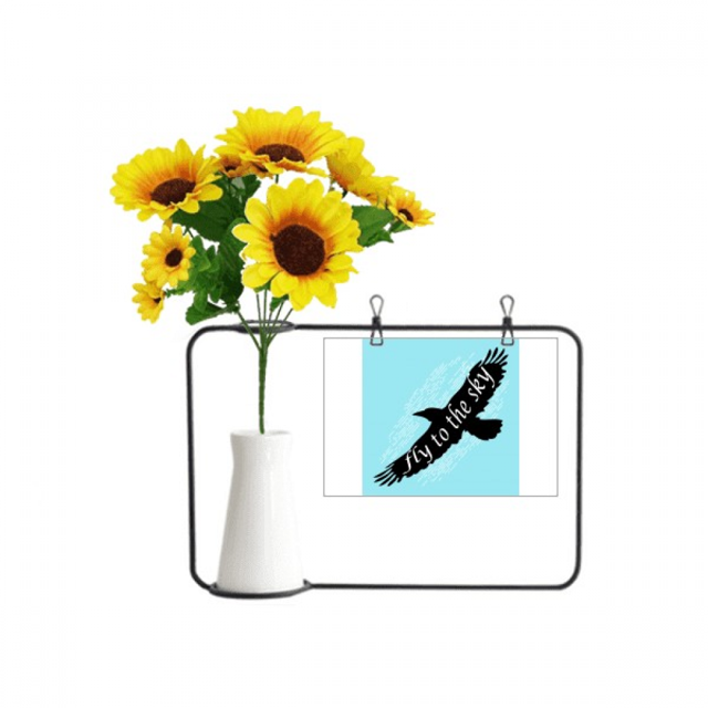 Black Animal Eagle Outline Natural Artificial Sunflower Vases Bottle Blessing Card