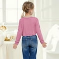 thumbnail image 4 of XXWXYD Girls Long Sleeve Cardigan Little Girls Cute Dressy Cardigan Tops Kids Cropped Boler𝗈 Shru𝑔s Cover Up Fall Outfits, 4 of 6