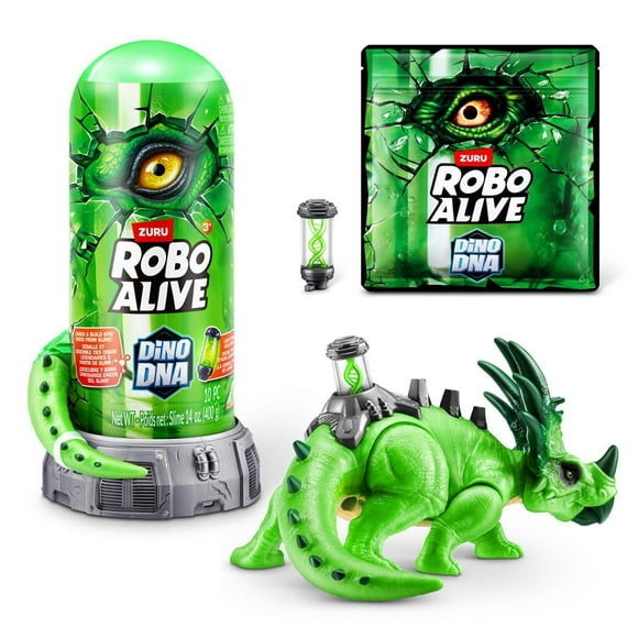 Robo Alive Dino DNA Dinosaur Robot Toy (Styracosaurus), Light-Up DNA Helix Spine by ZURU