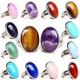 thumbnail image 3 of De Bodas De Piedras Preciosas De Cristal Natural Clásico Ajustable Para Azul Zulema  Anillo ovalado de cystal, 3 of 5
