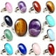thumbnail image 3 of de de boda de piedras preciosas ovaladas de cristal natural Azul Hugo  Anillo ovalado de cystal, 3 of 5