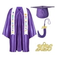 thumbnail image 1 of Odeerbi 1-10 Años Niños Niñas Vestido de Graduación Conjunto Color Sólido Vestido de Manga Larga Con Estoro, Gorra Y Bornilla Traje de 3 Piezas, 1 of 5
