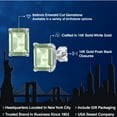 thumbnail image 2 of Gem Stone King 14K White Gold Green Prasiolite Stud Basket Setting Earrings | 3.00 Cttw | Gemstone Birthstone | Emerald Cut 8X6MM | Double Notch | Gold Earrings for Women Men, 2 of 6