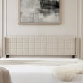 thumbnail image 5 of VECELO King Size Adjustable Height Upholstered Headboard, Modern Wingback Headboard with Double Nailhead Trimming and Button Tufting for Bedroom, Beige, 5 of 6