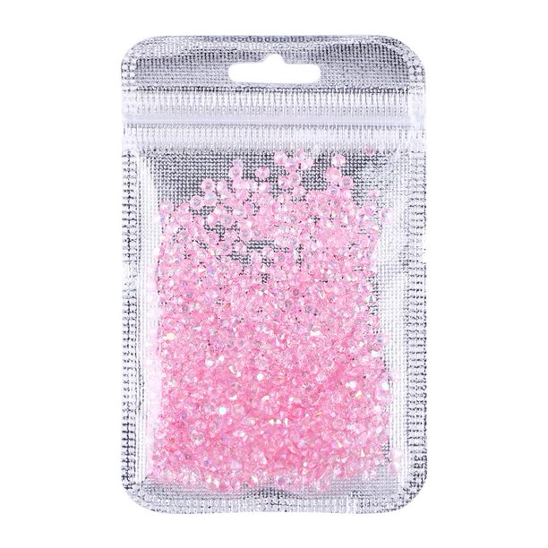Ygjytge 500 Piezas De Diamantes De Imitación Con Purpurina Para Uñas, Diamantes De Perforación De Fondo Plano Plateados (Rosa) Ygjytge Para estrenar
