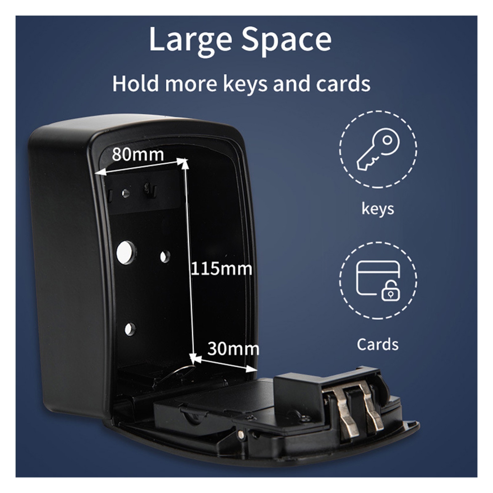 Tuya Smart Home Key Storage Secret Box APP Unlock Security Code Lock Waterproof Wall Mount Key Safe Box ,Prevent Theft