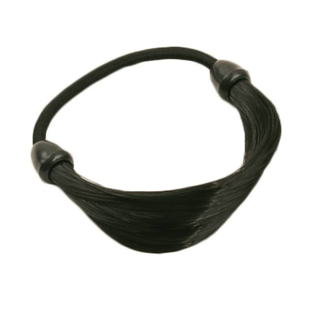 Jumpingount Moda para chicas, diadema, bandas elásticas para el cabello, peluca hecha a mano, diadema, cuerda para niñas, soporte para trenzar el Accesorio para el cabello negro natural F352