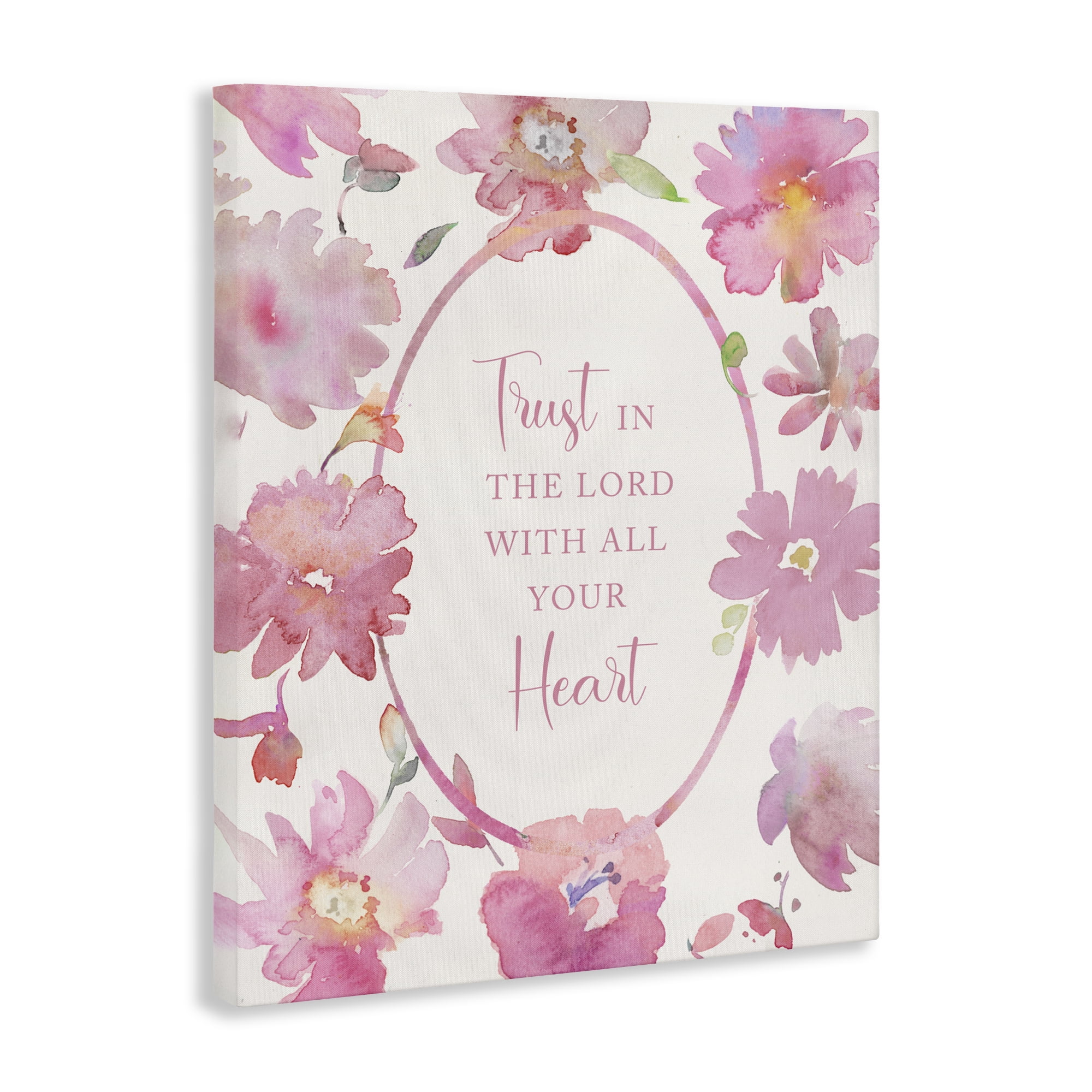 Stupell Industries Trust In The Lord Pink Blooms Canvas Wall Art, design by Theresa Heidel