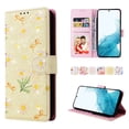 thumbnail image 1 of Compatible avec Samsung Galaxy S23 FE 5G Étui Rétro Fleur Dorée Cuir PU Portefeuille Blocage RFID, 1 of 5
