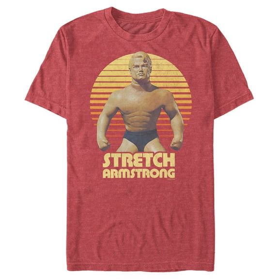Men's Stretch Armstrong Retro Sunset  Graphic Tee Red Heather Large