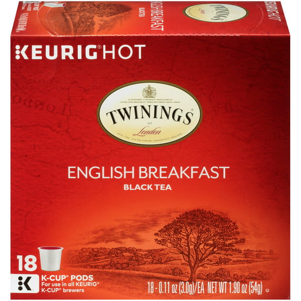 Twinings Of London English Breakfast Tea 18 Ct K Cup Pods 1 90 Oz Box Walmart Com Walmart Com