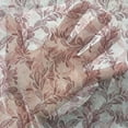 thumbnail image 3 of Floral Tulle Curtains with Rod Pocket, Romantic Nature Scroll Style Pattern with Hand Drawn Leaves and Petals, Sheer Drape for Wedding Party 2 Panels, 7 Sizes, Maroon Coral and White, by Ambesonne, 3 of 3
