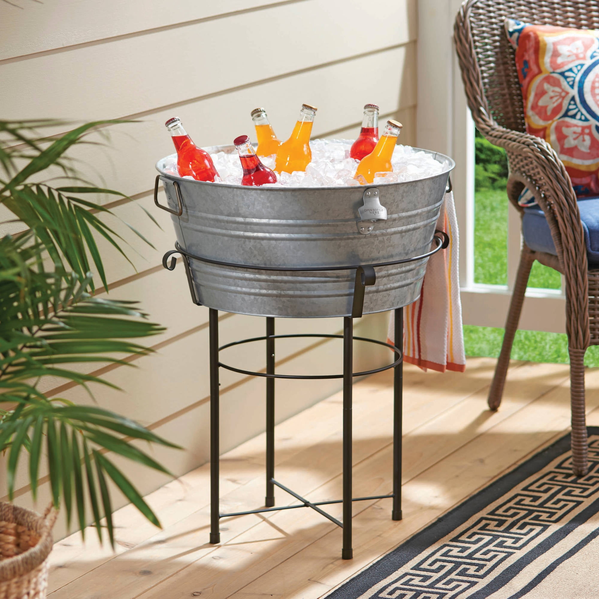 Better Homes&gardens Beverage Tub With Metal Stand BrickSeek