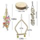 thumbnail image 3 of Juguetes para periquitos de pájaros, percha para pájaros, jaula para pájaros, hamaca, escondite de coco con escalera, campana colgante, columpio, juguete colgante para masticar para periquit, 3 of 5