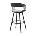 thumbnail image 3 of Vera 31 Inch Swivel Barstool Chair - Curved - Black Base - Light Gray Fabric, 3 of 4