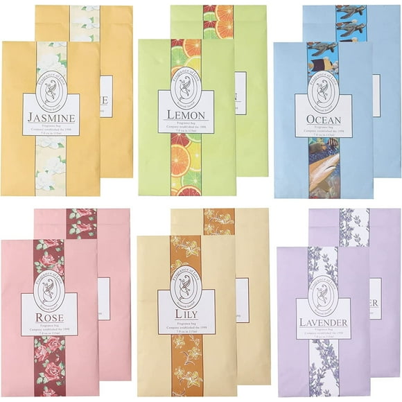 Cheers.US 8Pcs Scents Floral Closet Scented Sachets Bags with Hanger Long Last Sachets Bags Home Fragrance Sachets for Drawer and Closet