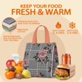 thumbnail image 5 of Pioneer Flower Floral Print Pattern Insulated Lunch Bag for Women & Adults,Large Portable Soft Cooler Lunch Bag,Thermal Food Storage Tote with Pearl Cotton,8.66L,8.75x5.75x9.5 Inch, 5 of 6