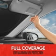 thumbnail image 4 of Motor Trend 1 Piece Pop-Up Auto Shade, Universal Car Windshield Sun Shade for Front Window, Collapsible Foldable Sunshade for Car Windshield, Keeps Interior Cool Heat UV (Large, 68 x 35 inches), 4 of 6
